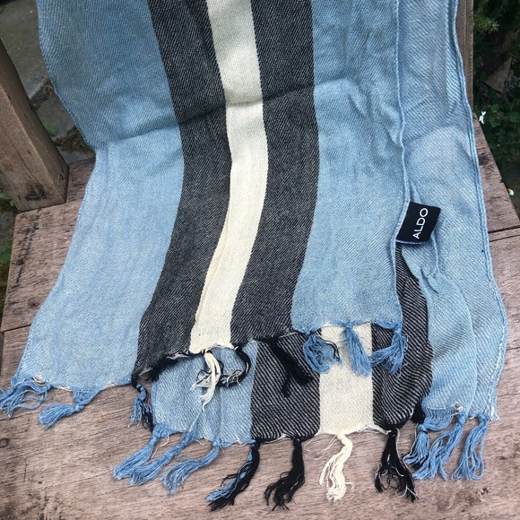 Aldo Blue Striped Scarf - Picture 1 of 4